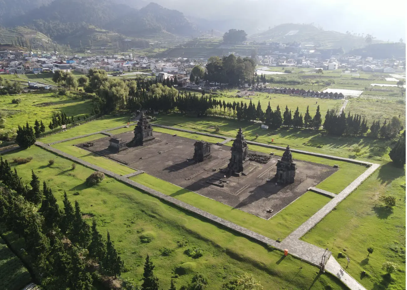 The Arjuna Temple complex on the Dieng Plateau, focus of the Dieng Culture Festival ruwatan procession